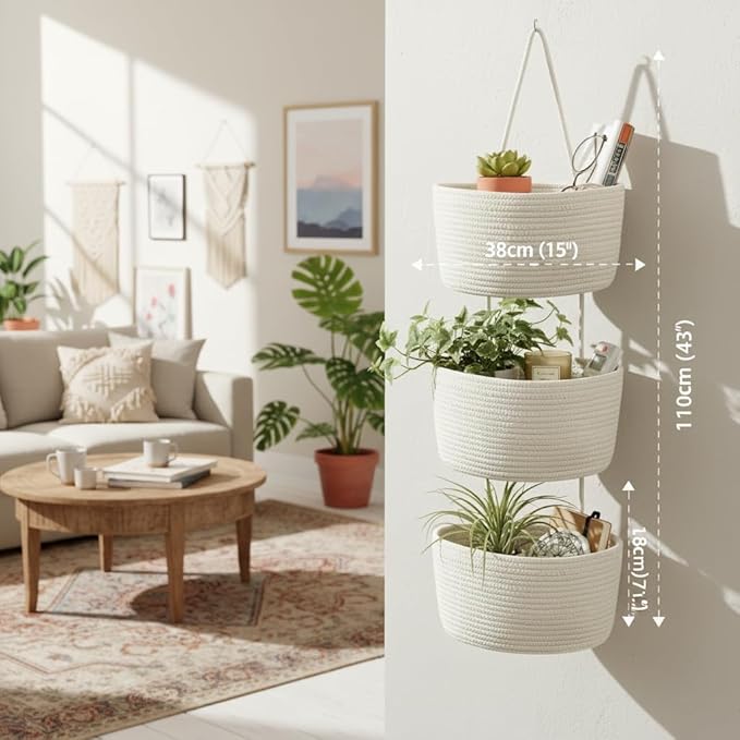 Over the Door Hanging Basket, Decorative Hanging Basket Storage, Organizing