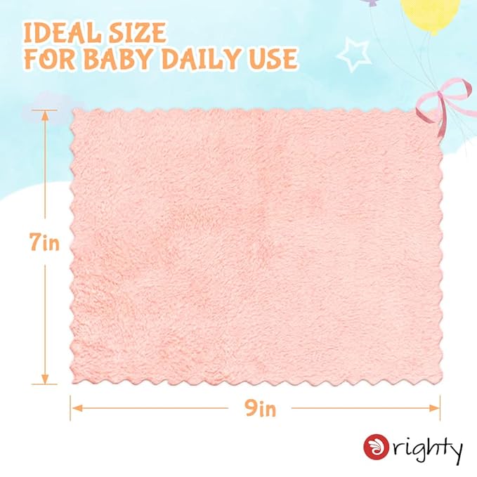 Orighty Baby Washcloths 50-Pack, Microfiber Coral Fleece Baby Face Towels