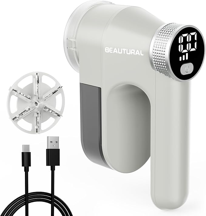 BEAUTURAL Fabric Shaver, Rechargeable Lint Remover, Electric Portable Sweater