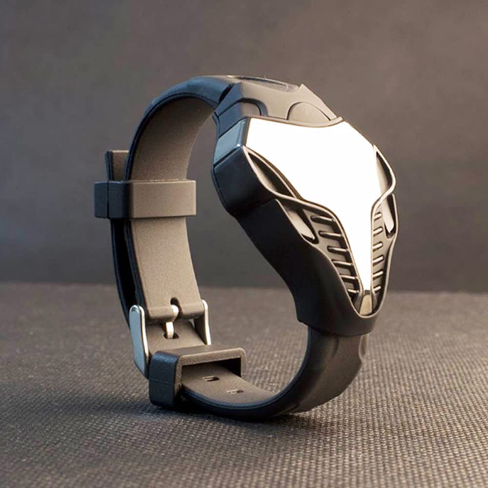 FANMIS LED Digital Fashion Cobra Watch Black Silicone Iron Triangle Dial Sports Wrist Watches (Black)