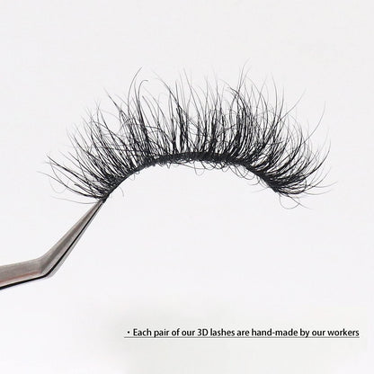 Veleasha Lashes 100% Real Mink 3D luxurious False Eyelashes Hand-made Natural Long Cross False Lashes for Makeup 1 Pair Pack (No.A11)
