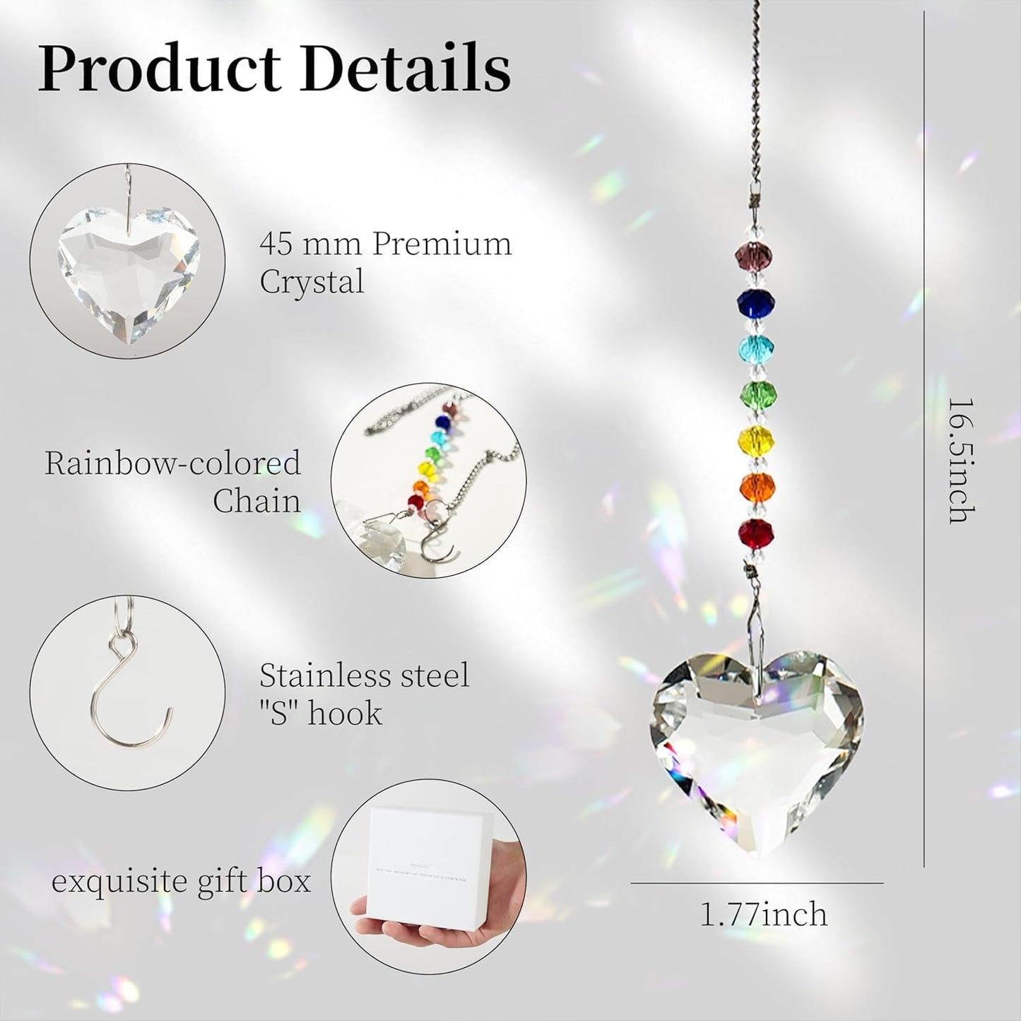 Hegelda 60th Birthday Decoration Gifts for Women, 60 & Sensational Gift for Mom Grandmother, Elegant Crystal Suncatcher Window Prism, Meaningful Diamond Milestone Keepsake with Card
