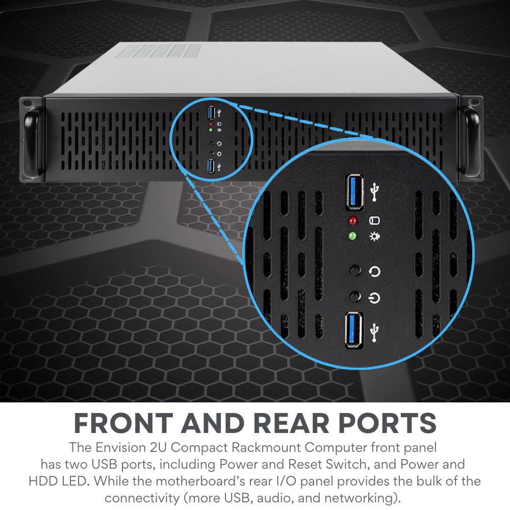 Quiet Rackmount Computer (Intel 10-Core 3.2-4.9GHz Ultra 7 265 CPU, 32GB DDR5 RAM, 2TB SSD, W11 Pro) - 2U Rack Mount Server or Workstation Desktop PC for Home or Business