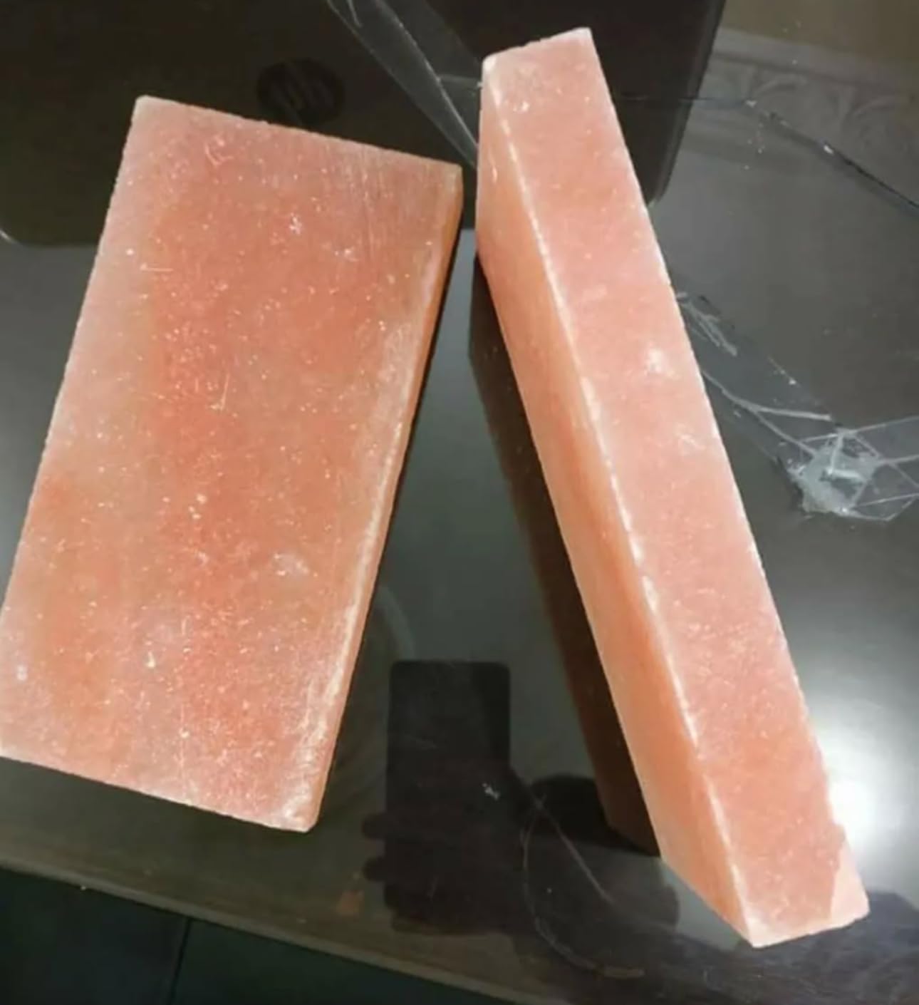 Himalayan Pink Salt Bricks – 8x4x1 Inch Natural Spa Stones for Foot Soak & Massage – Set of 2