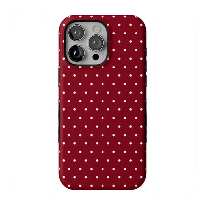 Casely iPhone 17 Pro Max Case | On The Dot | Maroon Polka Dot | Compatible with MagSafe | Bold Protective Design