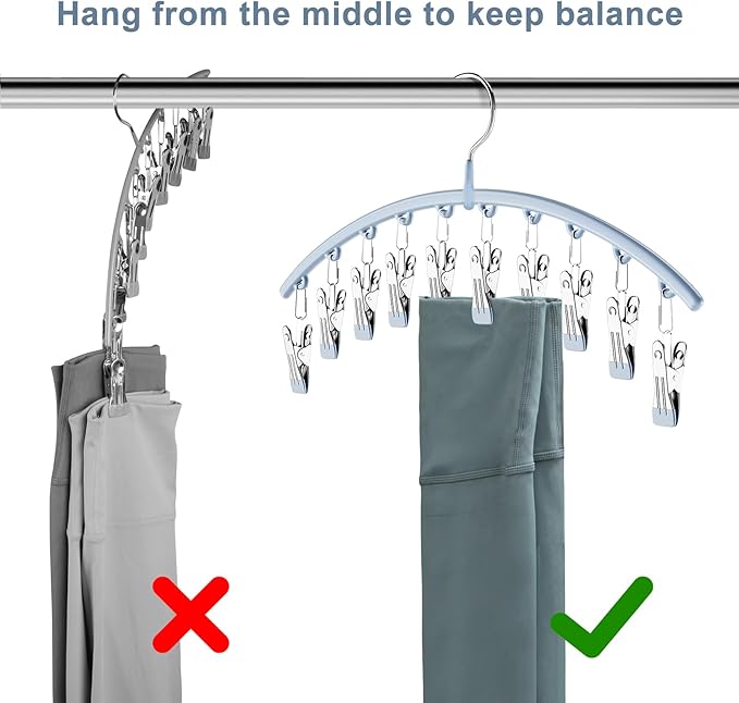 Legging Organizer for Closet, Metal Yoga Pants Hanger w/Rubber Coated 1 Pack