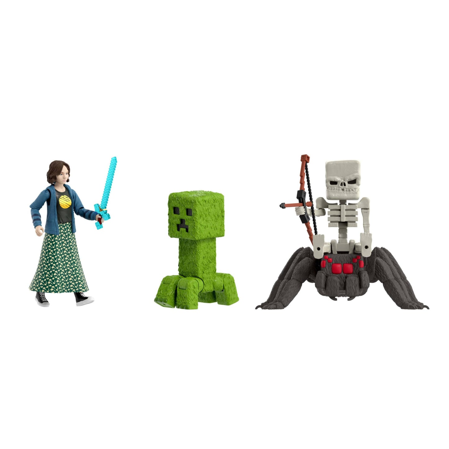 Mattel Minecraft Story Set with 4 Action Figures & 3 Accessories, Overworld Encounters Pack Inspired by A Minecraft Movie, Toy Collectible, JFR70