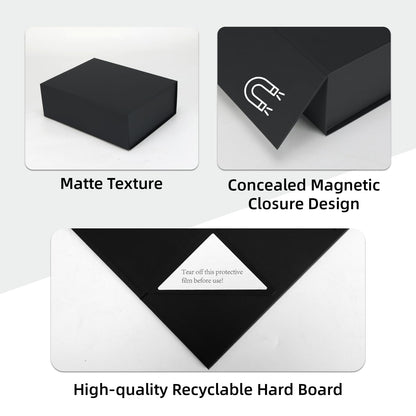 Edenseelake 12x9x4 Inch Black Gift Boxes with Magnetic Closure Lids for Presents, Wedding, Valentine’s Day, Father’s Day, Birthday
