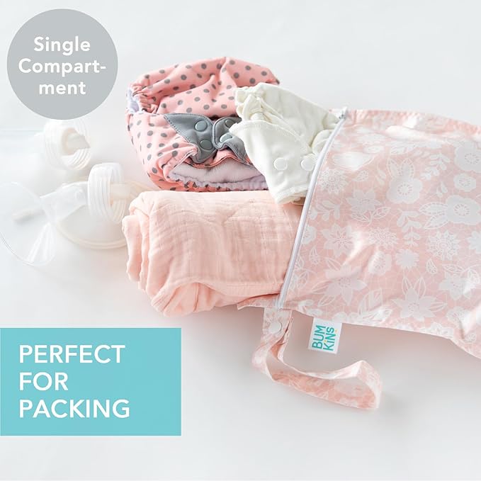 Bumkins Waterproof Wet Bag for Baby, Swim Suit, Cloth Diapers, Pump Parts