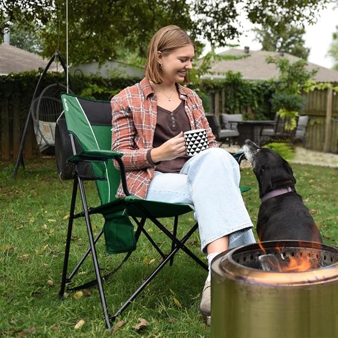 Kijaro Dual Lock Portable Camping Chairs - Enjoy the Outdoors with a Versatile Folding Chair, Sports Chair, Outdoor Chair & Lawn Chair - Dual Lock Feature Locks Position – Jasper Green
