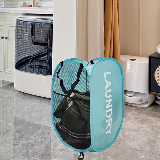 Collapsible Laundry Hamper 2 pack Mesh Pop Up Laundry Hamper