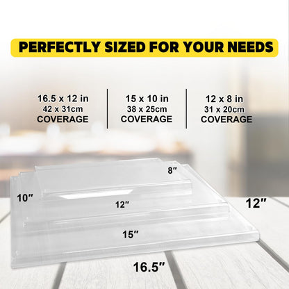 Set of 3 Acrylic Cutting Board with Counter Lip, Clear Cutting Board Set for Countertop Protector, Non-Slip Dough Mat, Minimalist Kitchen Decor, House Warming Gifts New Home(16.5"x12"/15"x10"/12"x8")