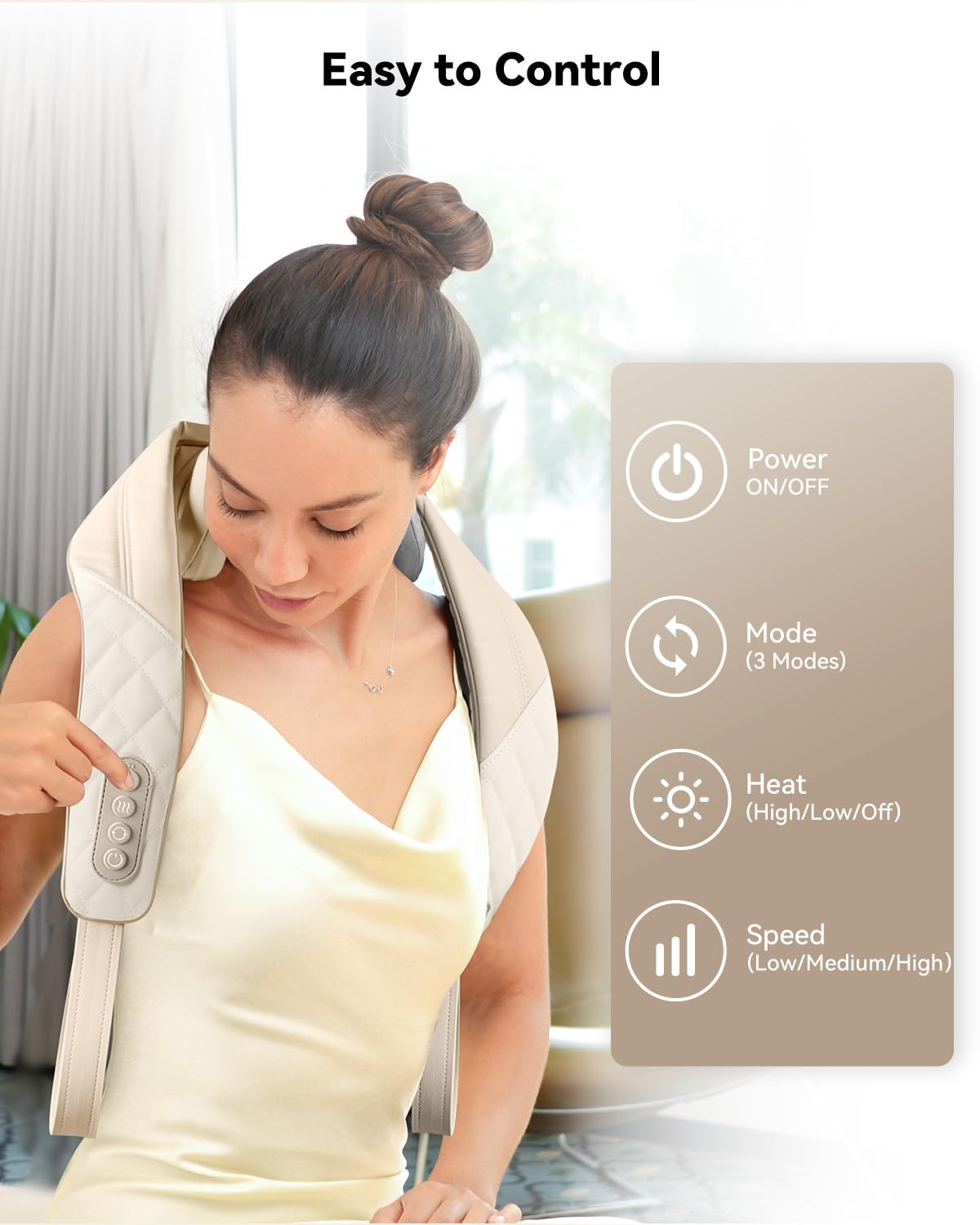 Snailax Cordless Neck Shoulder Massager with Heat for Pain Relief Deep Tissue, Upgarded 4D Kneading, Shiatsu Back Neck Massager Pillow for Neck, Shoulders Back, Gifts for Men Women Mom Dad
