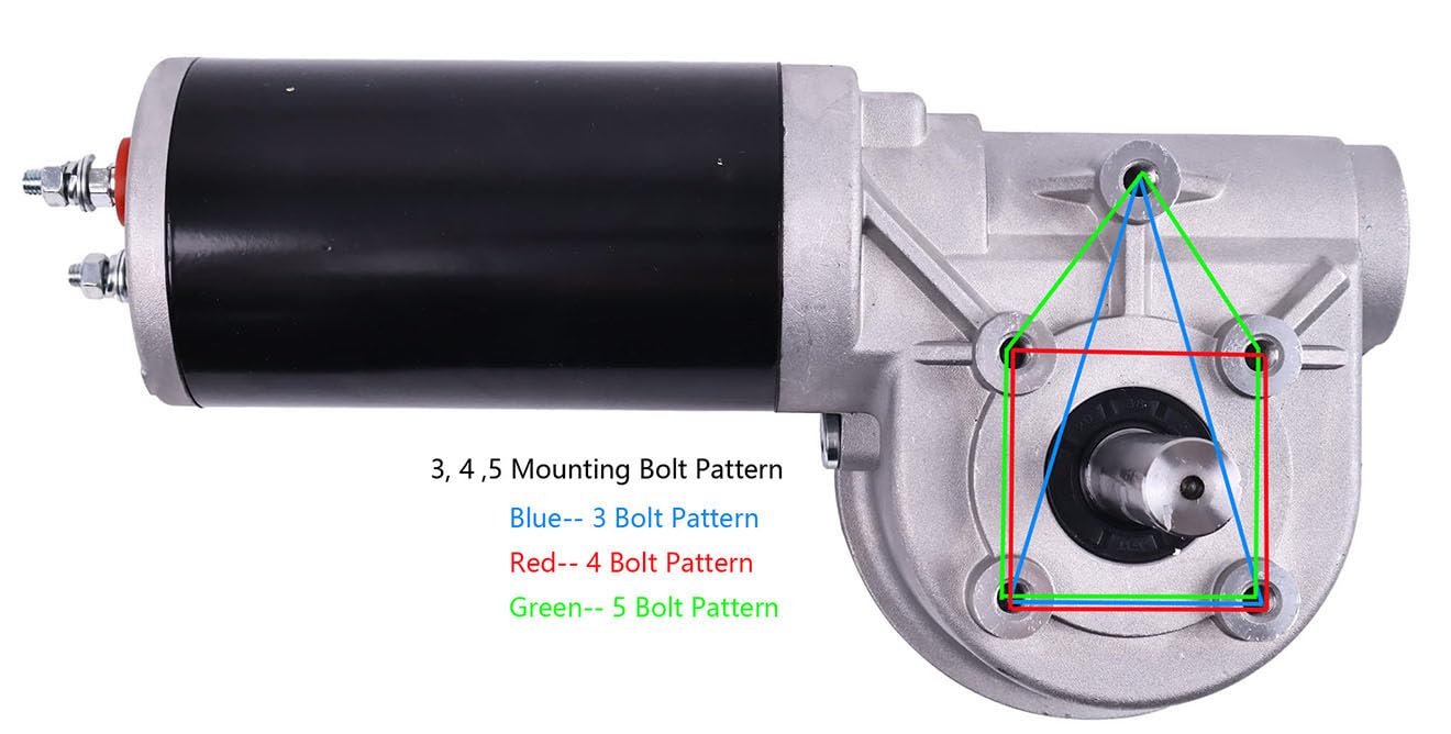 Solarhome 12V 2.0 HP 60 RPM 60:1 1500W Dump Truck Roll Tarp Motor with Chrome Cover