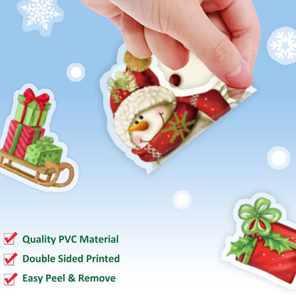 Christmas Window Clings，Snowflake Stickers，Snowman Decals，Stickers for Windows Glass，Winter Window Cling，Christmas Decorations Holiday