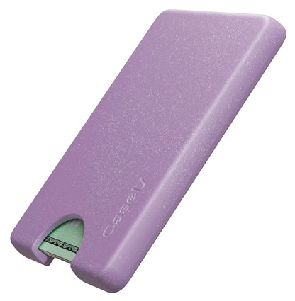 Casely MagWallet | Starfish Wishes | Coral Pink Shimmer | Slim Wallet Card Holder | Compatible with MagSafe | Soft-Touch Hard Silicone | Holds Up to 3 Cards