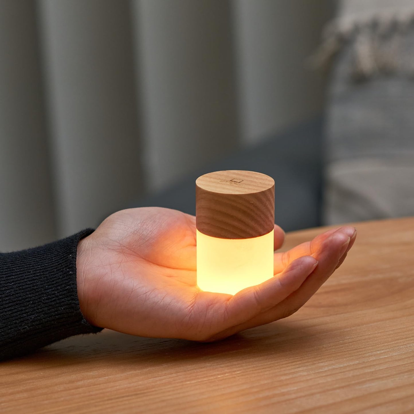 Gingko Lemelia Mini Light – White Ash | Portable LED Mood Lamp with Touch Control, 7 Color Modes, Rechargeable Battery