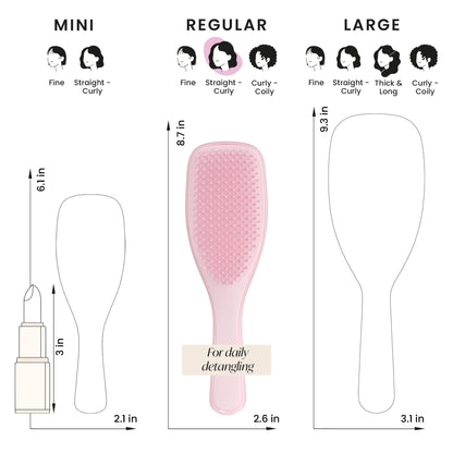 Tangle Teezer Ultimate Detangler Hairbrush - For Wet & Dry Hair - Detangling Brush for All Hair Types - Two-Tiered Teeth Reduce Breakage & Eliminate Knots - Millennial Pink