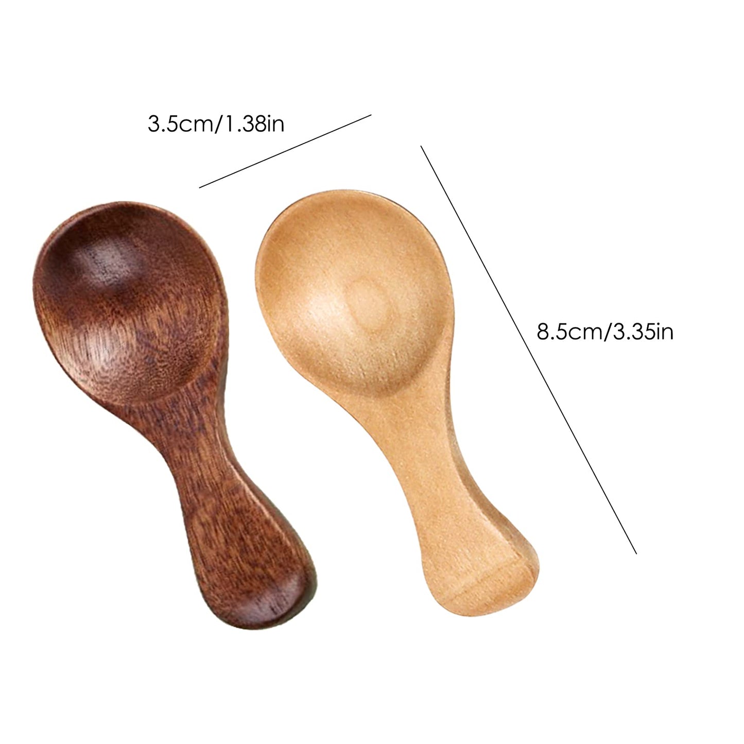 12 Pieces Small Wooden Spoon, SourceTon 3.35 Inches Salt Spoon Honey Coffee Tea Sugar Salt Jam Mustard Ice Cream Milk Powder Spoons