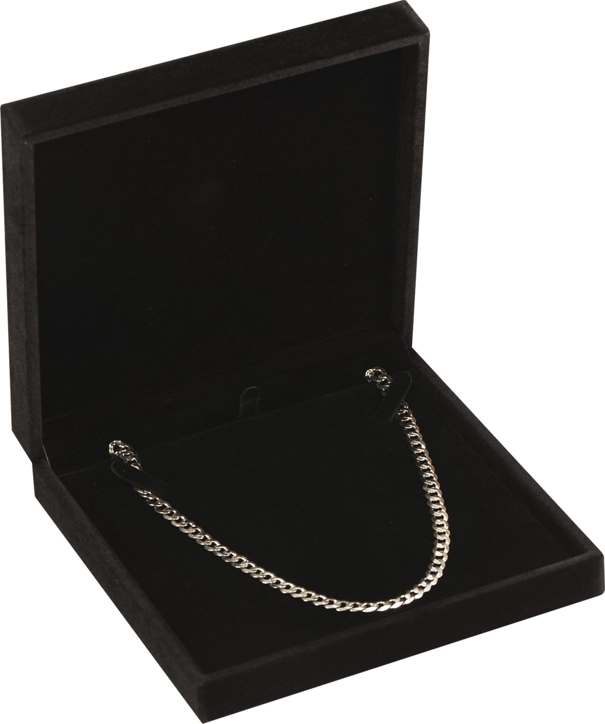 LAODA Big Necklace Chain Jewelry Gift Box Soft Touch Premium Velvet Material Choker Necklace Storage Holder Box for Women Men Size 6.4"(W)*6.4"(D)*1.5"(H) Black