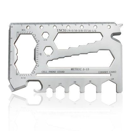 ANBSHUN 40-in-1 Credit Multitool Card 2Pack – TSA Compliant EDC Tool Cards, Thickening type tough Pocket Survival Wallet Tools Gift For Man(Silver)