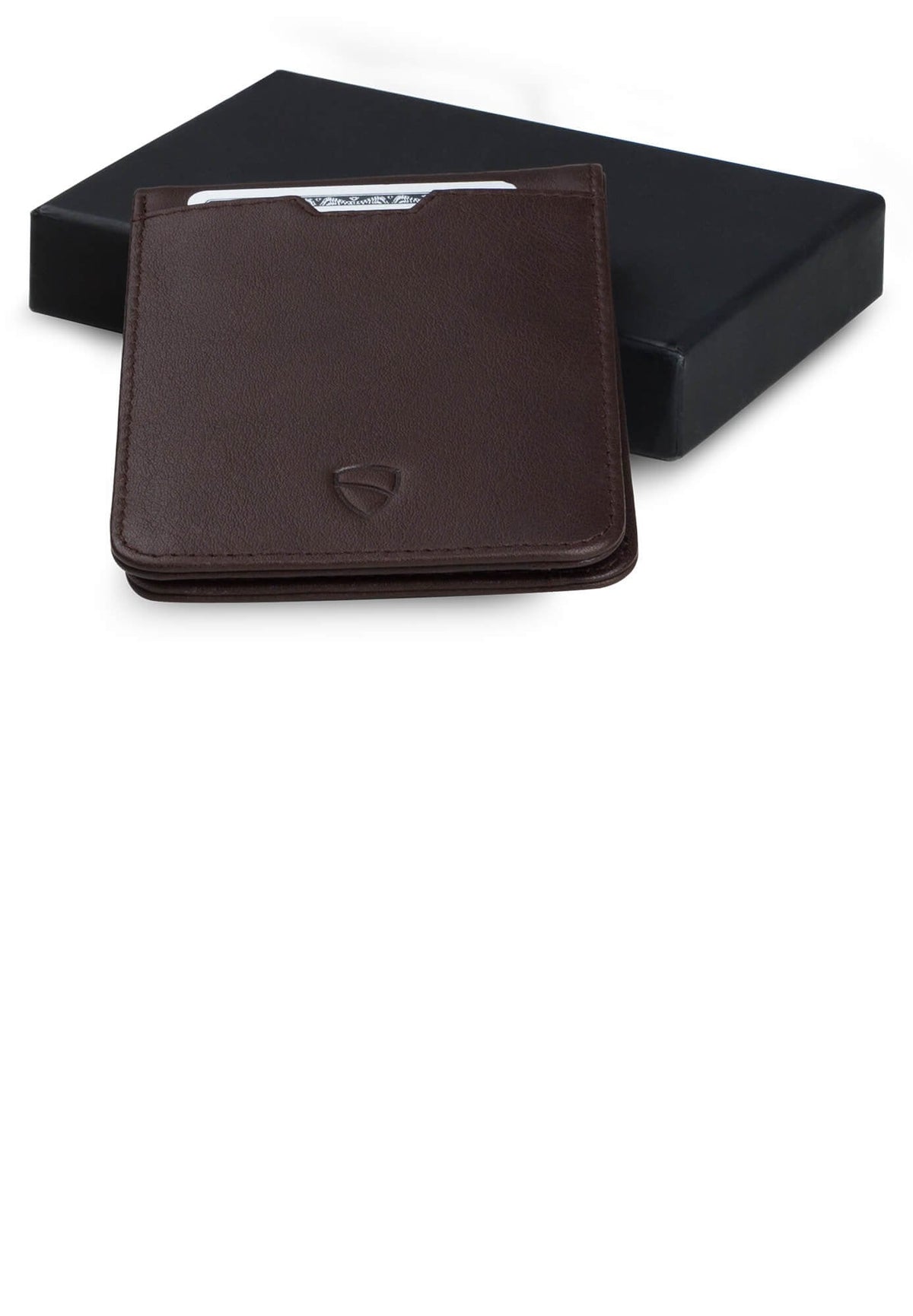 Vaultskin MANHATTAN Slim RFID Blocking Bifold Leather Wallet for Men - Minimalist Front Pocket Card Holder, Holds 9 Cards & Cash, Premium Italian Leather (Brown)