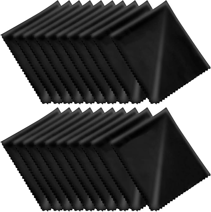 Microfiber Cleaning Cloths 20 Pack in Individual Vinyl Pouch, CKANDAY Glasses