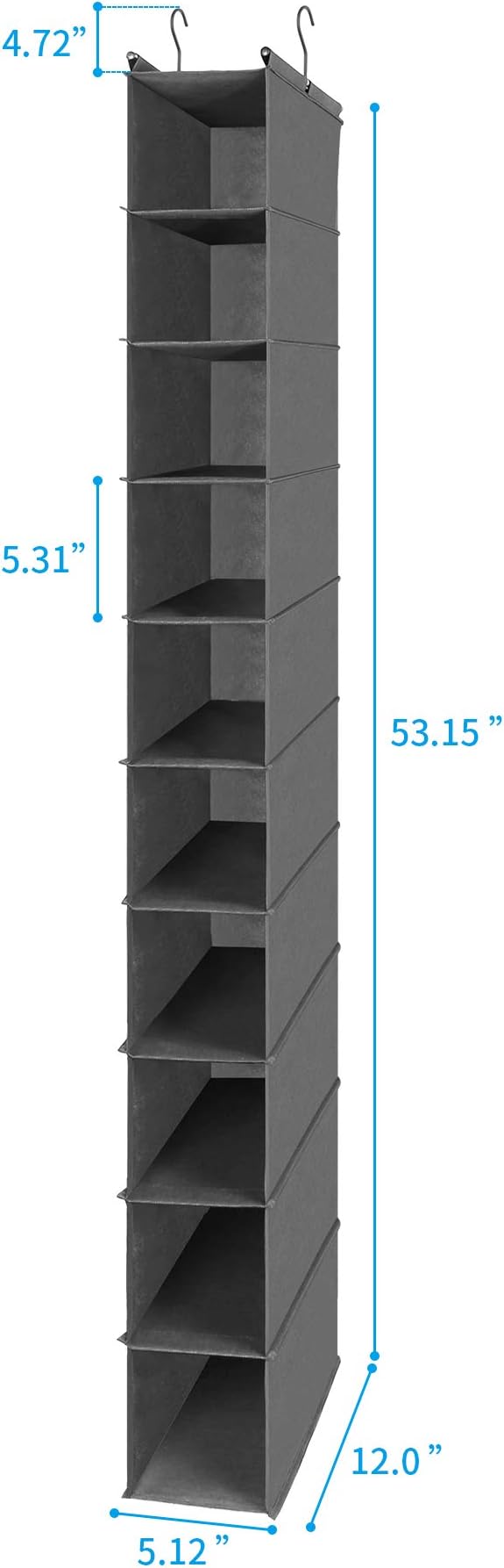 MAX Houser 10-Shelf Hanging Shoe Shelf Organizer, Hanging Shoe Storage