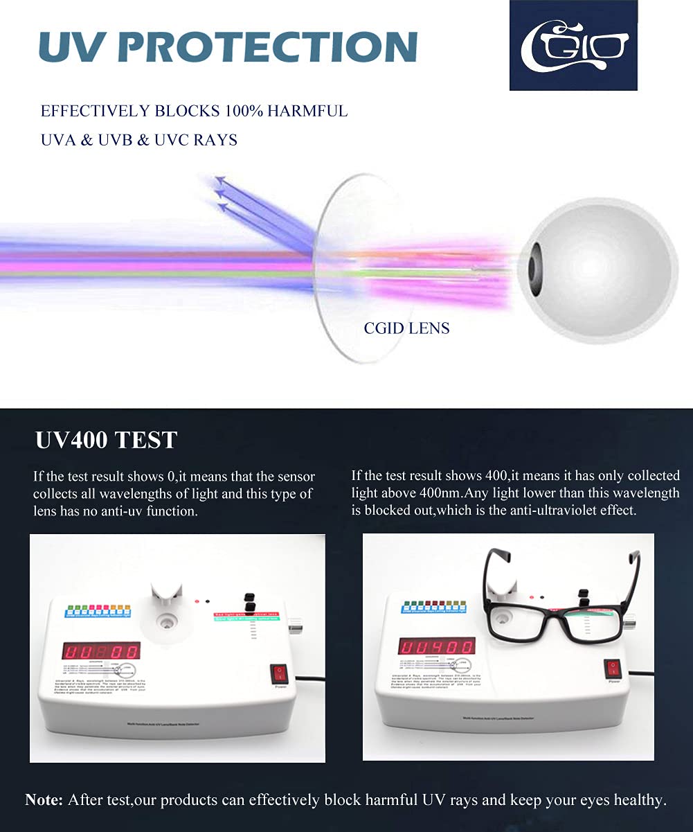 CGID CN12 Fake Glasses Women Men Casual Fashion Square Clear Lens Glasses 100% UV400 Protection,Matte Black