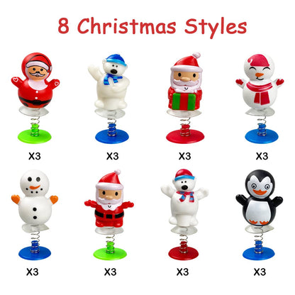 QINGQIU 24 PCS Christmas Jumping Popper Toys for Kids Boys Girls Christmas Stocking Stuffers Party Favors Gifts Games