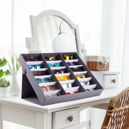 TRIUMPH VISION Sunglasses Organizer Storage Eyeglasses Holder - Multiple Glasses Case Box Eyewear Tray for Women and Men