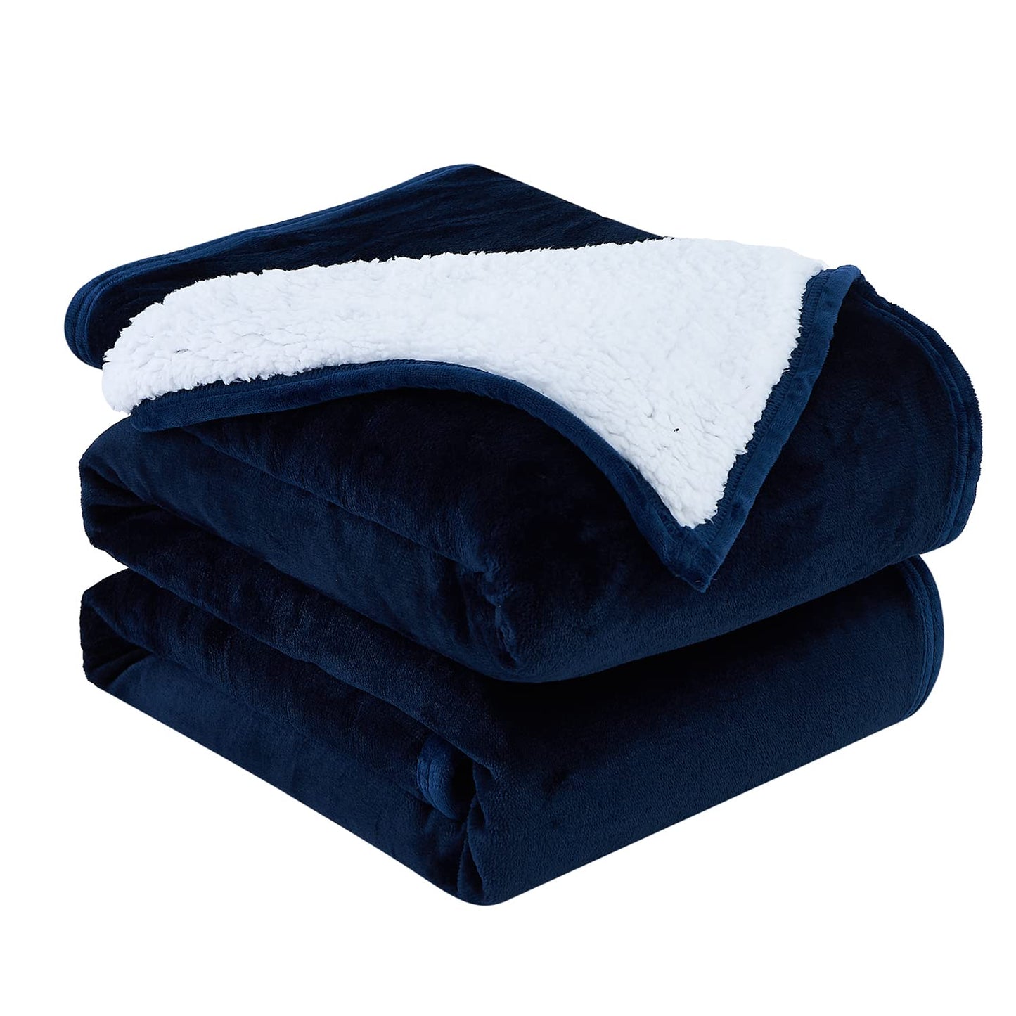 Southshore Fine Living, Inc. Reversible Sherpa Fleece Throw Blanket For Bed Or Couch – Ultra Soft And Cozy Blanket, Machine Washable Super Soft Blanket For Fall, Fuzzy Blanket For Couch, 98 X 98, Blue