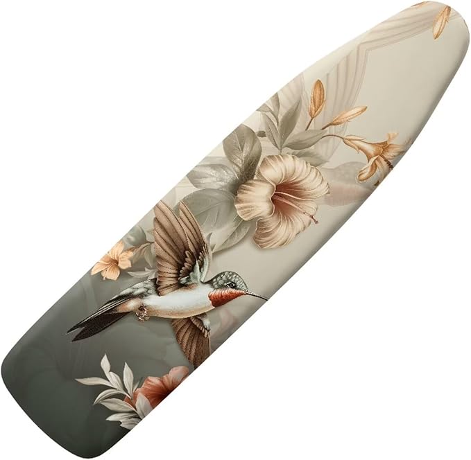 Vintage Hummingbird Floral Ironing Board Cover Heat Reflective Anti-dust