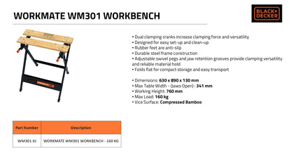 BLACK+DECKER Workmate 301 Workbench, WM301-XJ