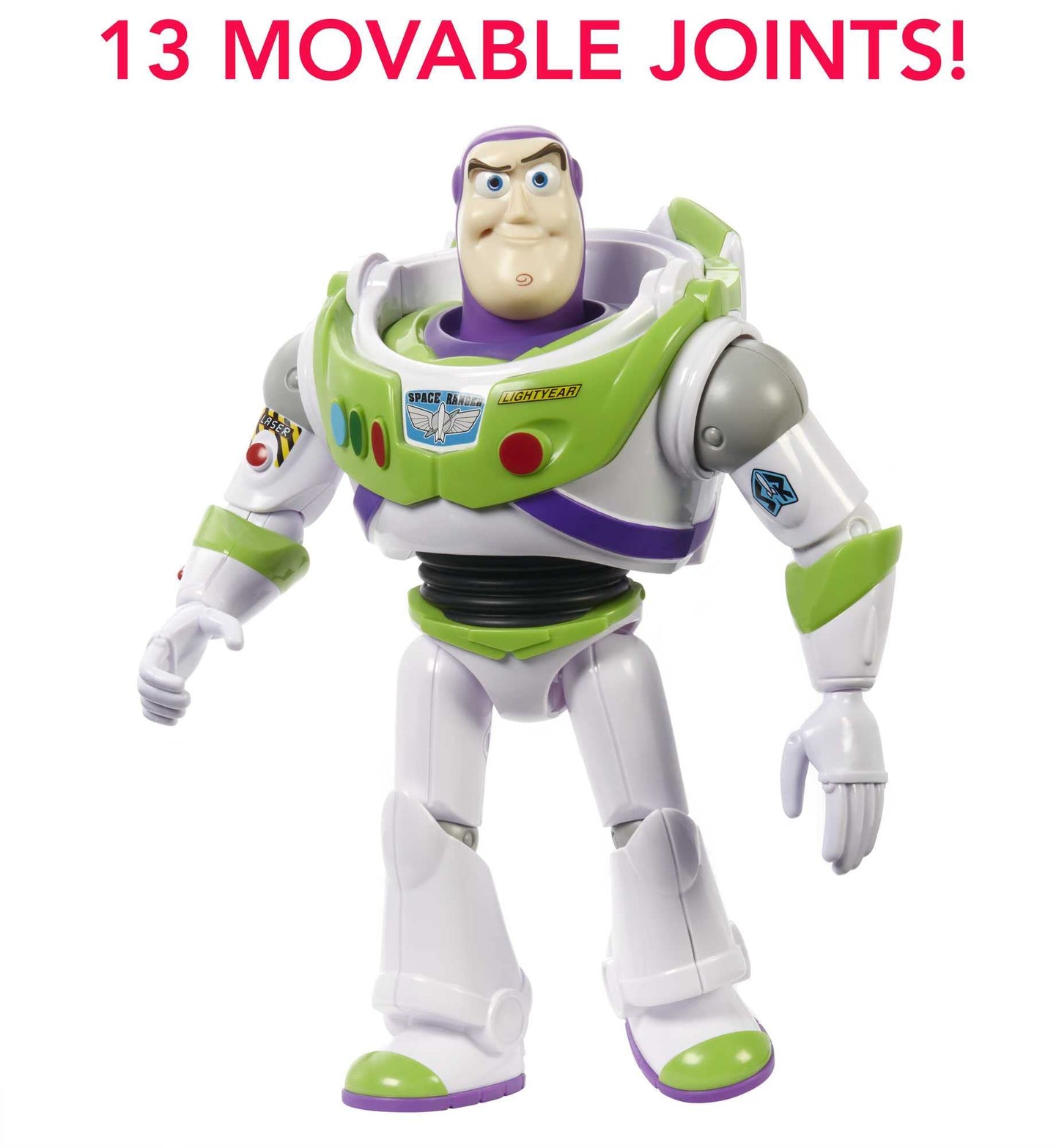 Mattel Disney Pixar Buzz Lightyear Large Action Figure 12 in Scale Highly Posable Authentic Detail, Toy Story Space Movie Collectable, Ages 3 Years & Up, HFY27