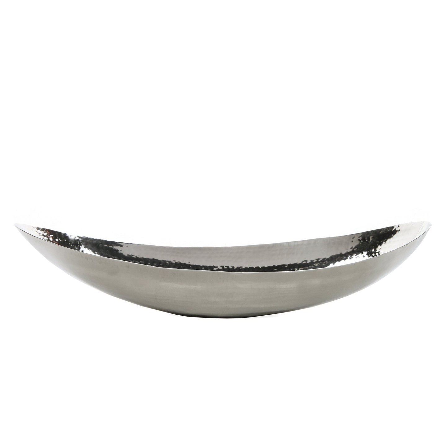 Hosley Hammered Stainless Steel Oval Bowl – 13.5” Decorative Centerpiece for Candles, Orbs, Potpourri & Table Styling | Modern Home & Event Décor