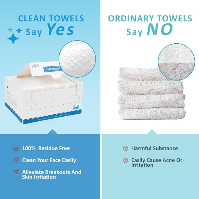 HOMEXCEL Face Towels, Disposable Face Towelette, Biodegradable Makeup Remover
