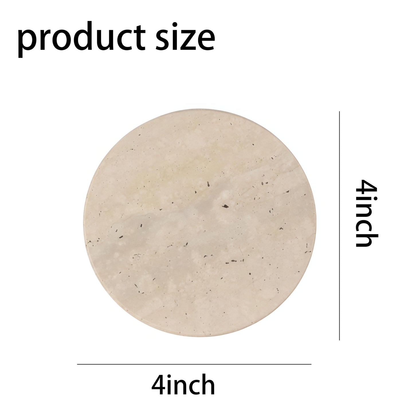 Travertine Stone Coasters, Set of 4, 4-Inch Round Protect Table Surfaces from Stains & Heat - Ideal Housewarming or Wedding Gift - Long-Lasting, Absorbent, and Modern for All Drinkware