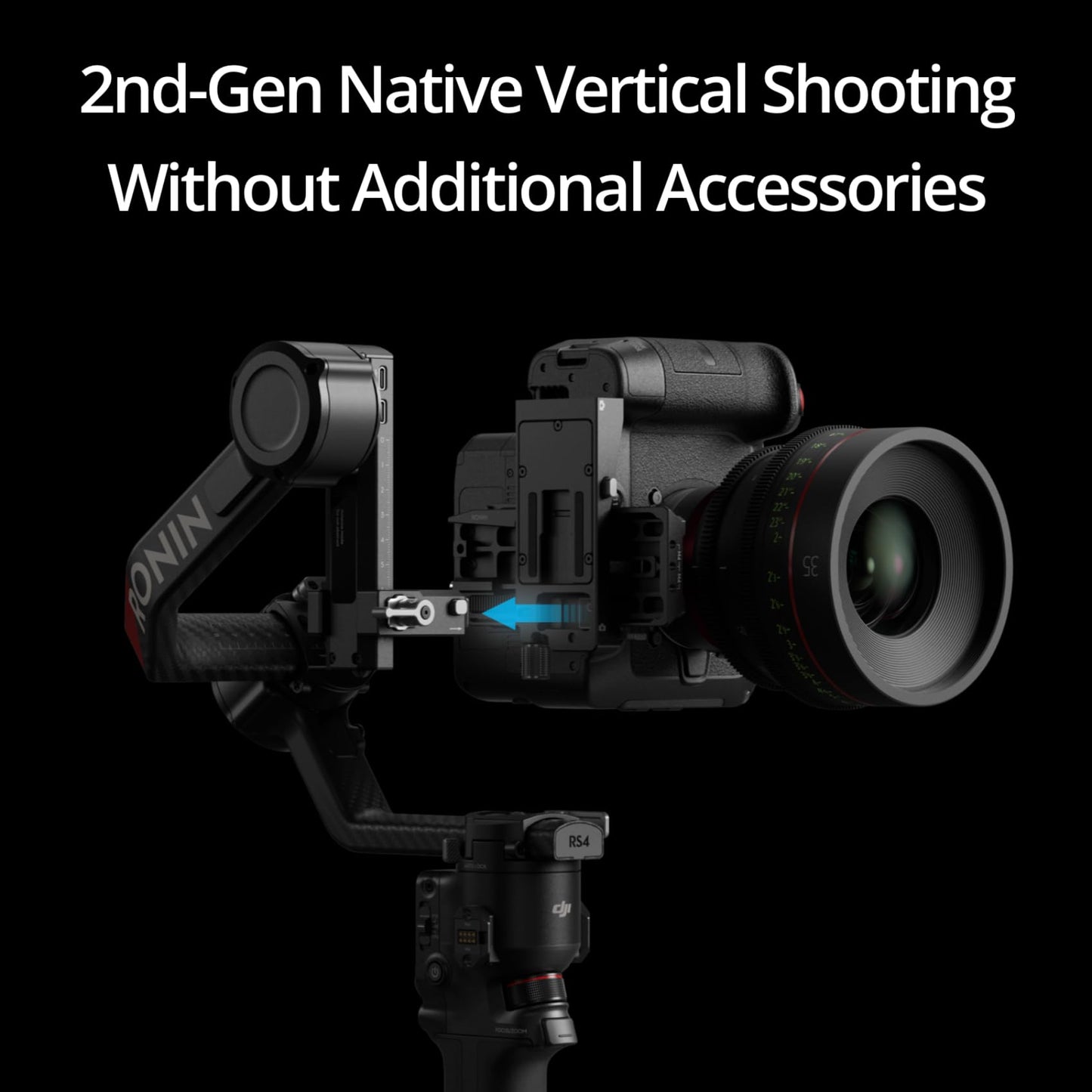 DJI RS 4 Pro Combo, 3-Axis Gimbal Stabilizer for Cameras for DSLR & Cinema Camera Stabilizer Canon/Sony/Panasonic/Nikon/Fujifilm, Native Vertical Shooting, 4.5kg/10lbs Payload, Camera Gimbal
