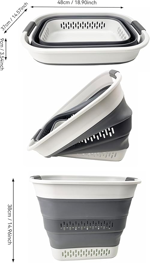 SAMMART 40L Collapsible Plastic Laundry Basket