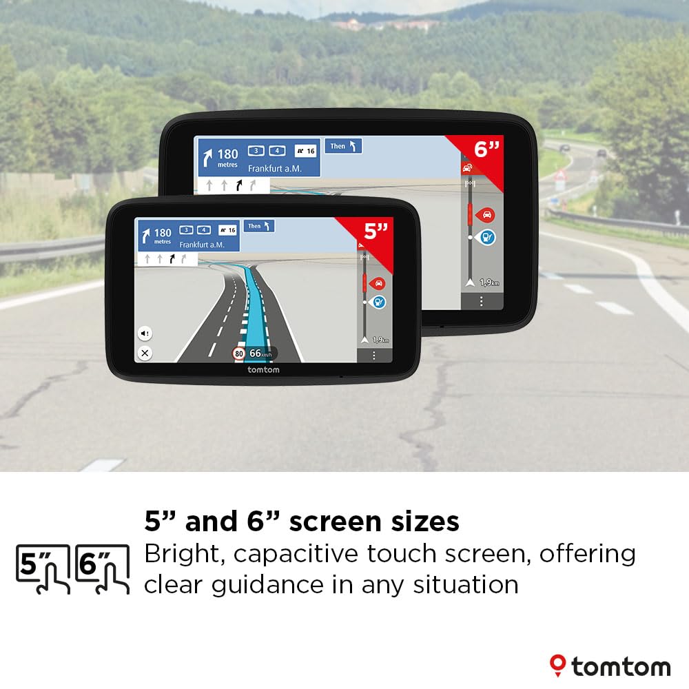 TomTom Car Sat Nav GO Classic 2nd (6 inch, with Traffic information, speed cam alert trial, Europe Map updates included, updates via WiFi, Moving Lane Guidance, integrated reversible mount)