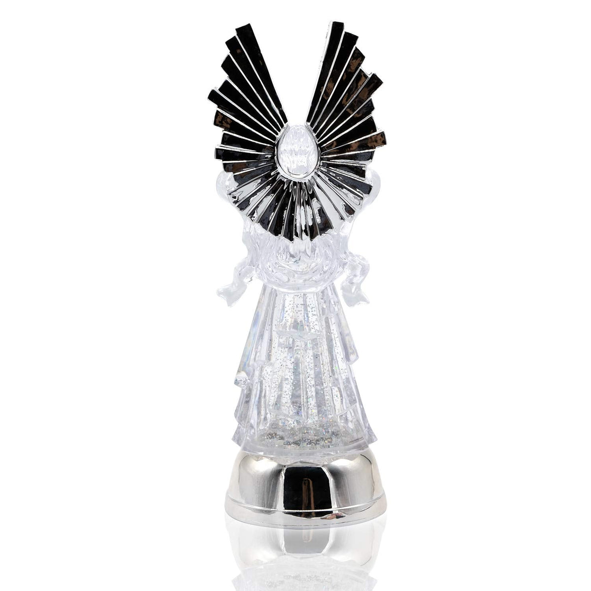 DRomance 14" Angel Snow Globe Lantern Battery Operated with 6 Hour Timer Color Changing LED Light Praying Angel Swirling Glitter Water Lamp Thanksgiving Christmas Holiday Decor Gift