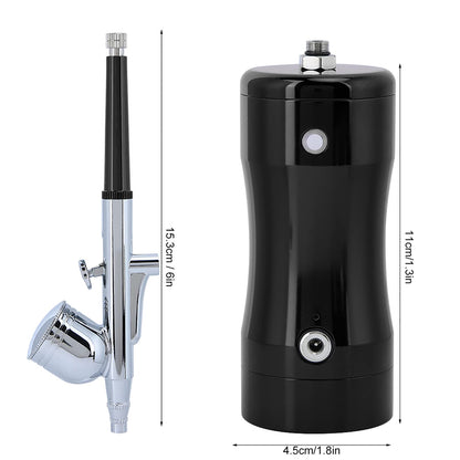 HEEPDD Airbrush Kit G12, Set, Dual Action Airbrush for Painting, Cake Decoration, Model Art Kit G12, Stainless Steel Mini Spray Nan Household Daily Necessities (Black)