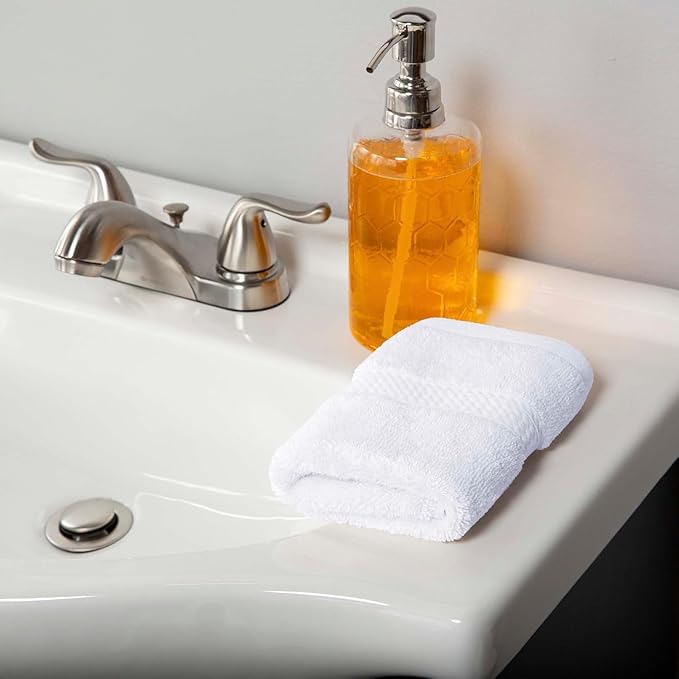 Superior Egyptian Cotton Pile Face Towel/Washcloth Set of 6, Ultra Soft Luxury