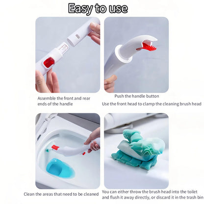 White Swan-Shaped Disposable Toilet Brush,Toilet Bowl Brush and Holder with Cleaner Refill Pads, Brush Toilet Wand Starter Kit,1 Wand + 30 Refills(Flushable) + 1 Stand