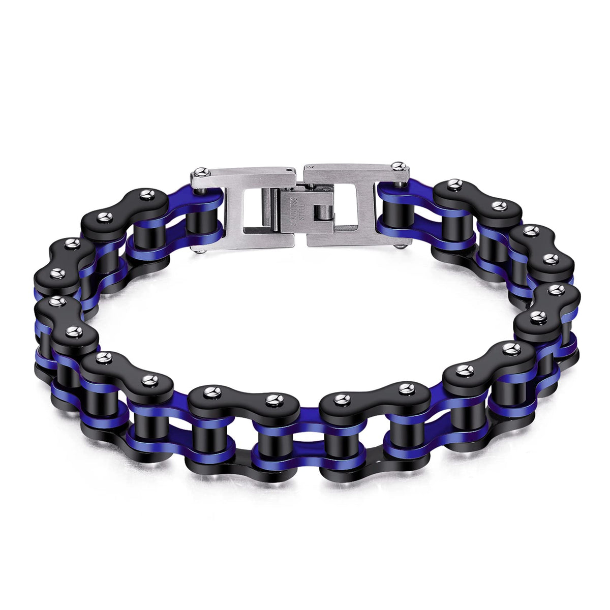 Feraco Mens Bikers Bracelet Stainless Steel Motorcycle Bike Chain Bracelets 8.4 Inch