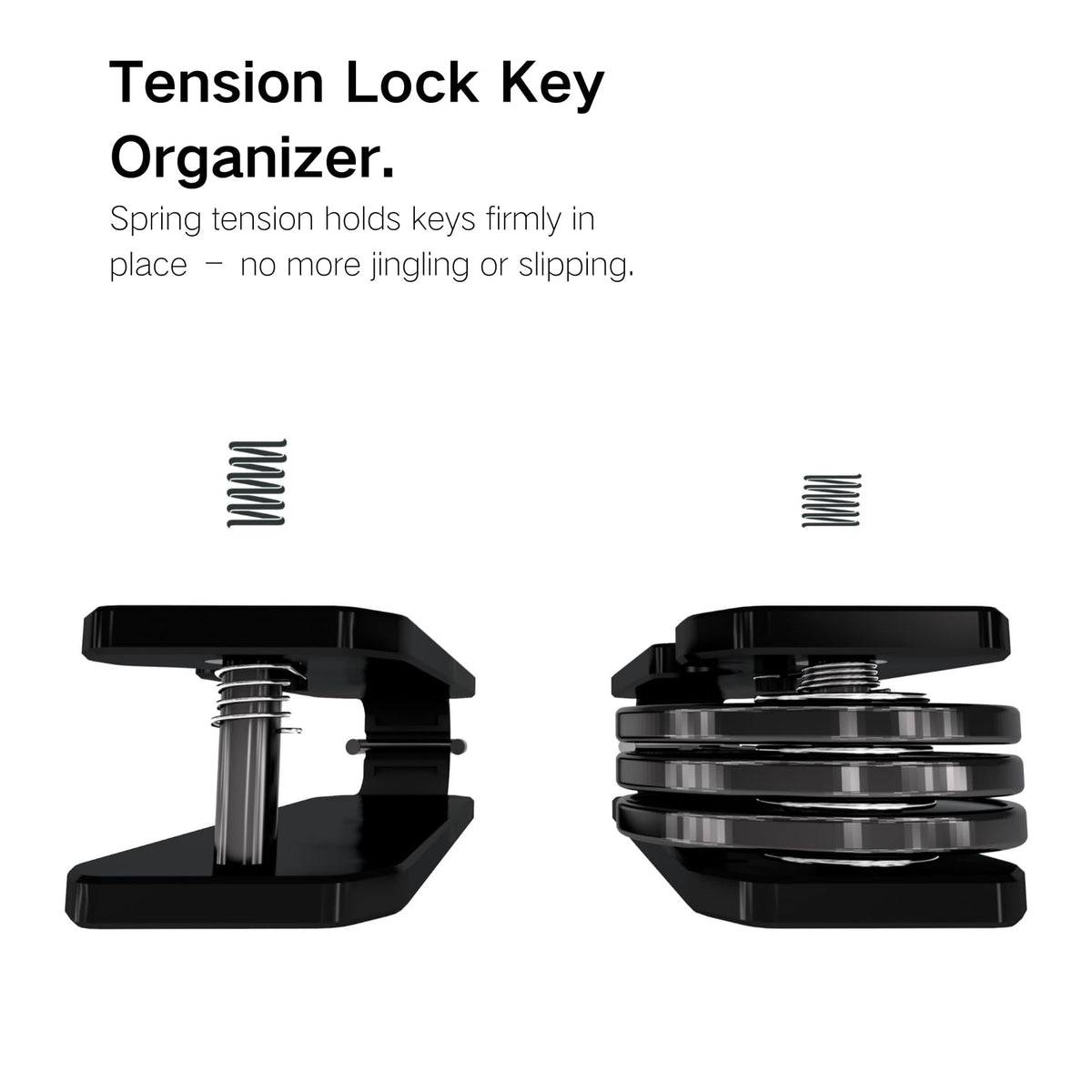 CAXGEK Metallic Key Organizer - Aluminum Forge Carbon Fiber Key Organizer holder, Minimalist Innovative Keychain.