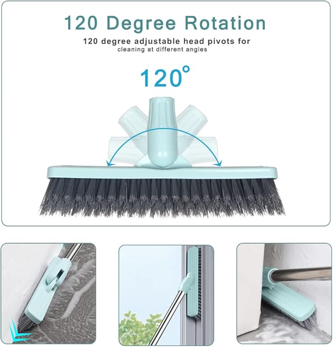 Affogato Floor Scrub Brush Bathroom Long Handle Bathtub Push Broom Shower Tile