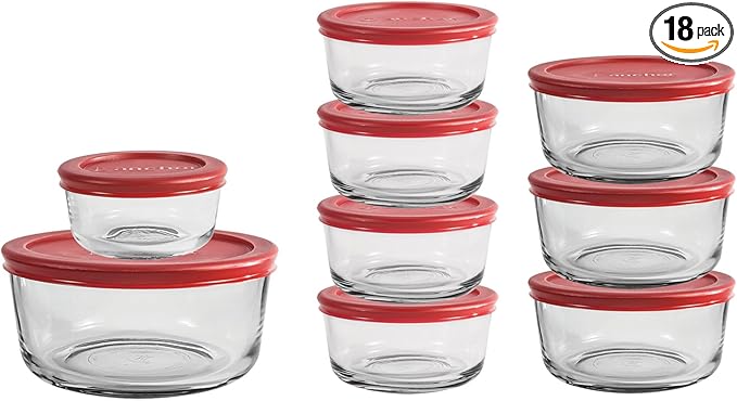 Anchor Hocking 18 Piece Glass Storage Containers