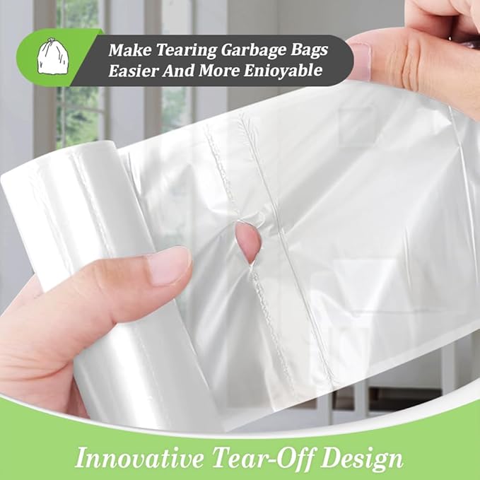 8 Gallon 200 Counts Unscented Medium Trash Bags, Fit 7, 10 Gal Garbage Bags by
